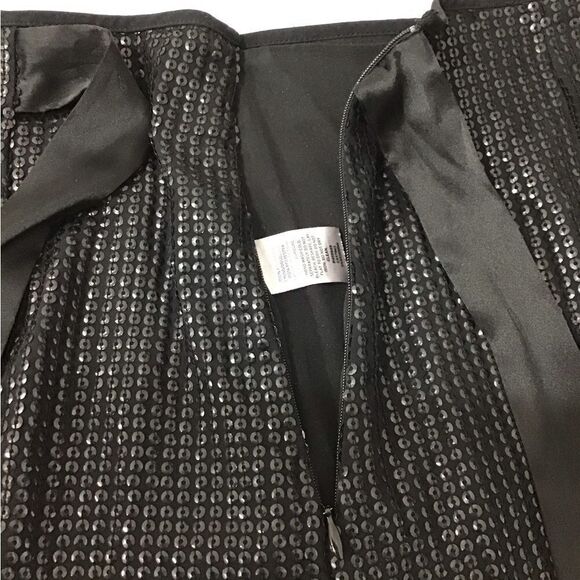Something Navy Black Midi Slip Skirt Sequin Size Medium - Picture 9 of 12